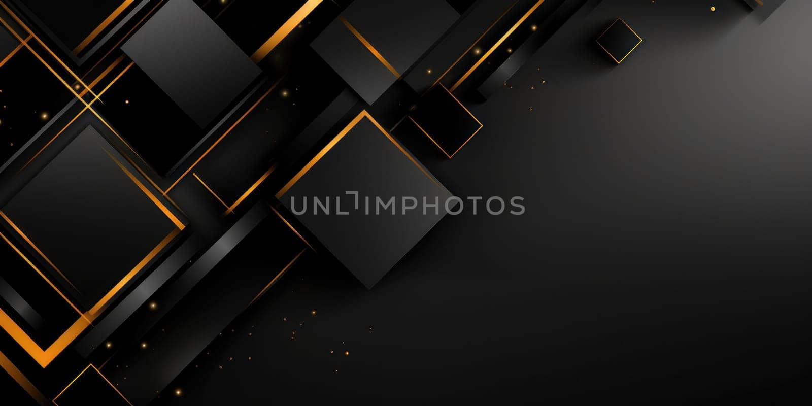 Black Friday. Cyber Monday. Gift boxes with golden ribbon on black background with copy space for text. Generative ai by nateemee