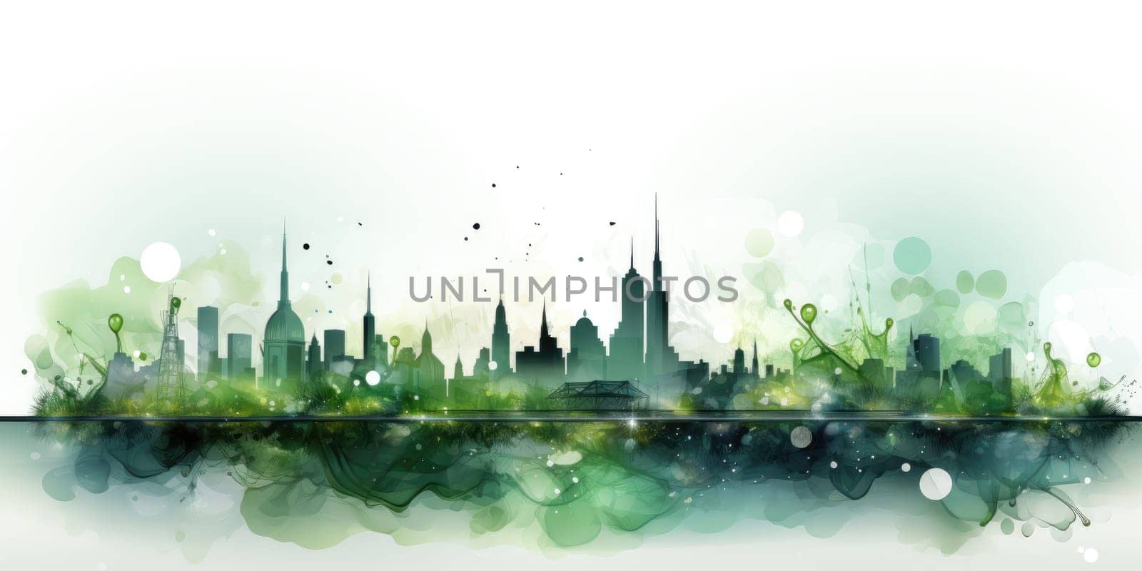 Green city ecosystem concept, Friendly environmental landscape background. generative ai by nateemee