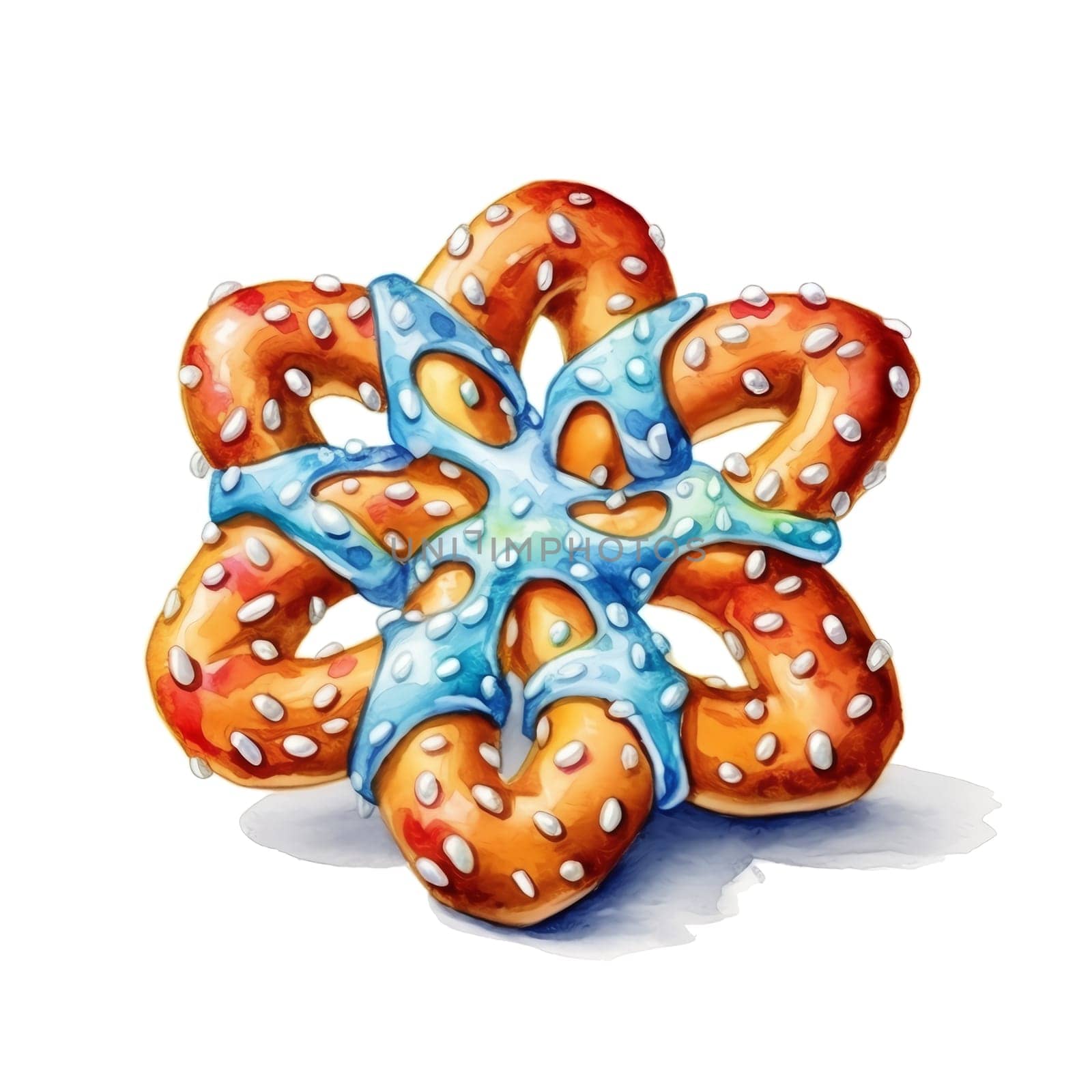 Christmas Watercolor Pretzel.  by AndreyKENO