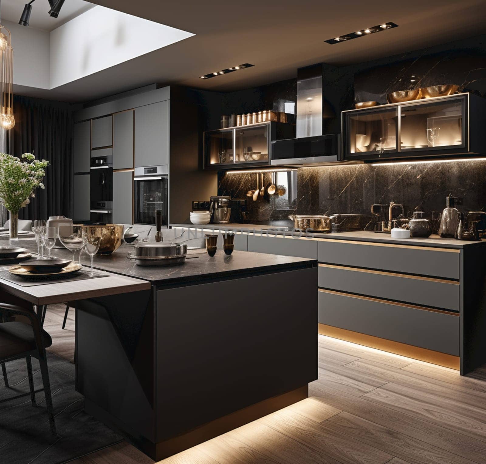 The Perfect Combination of Luxury and Style in Your Modern Kitchen Design. High quality photo