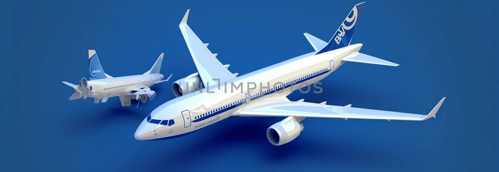 plane idea business transportation aircraft jet flight aviation symbol background air view top wing sky white creative passenger blue aeroplane fly. Generative AI.