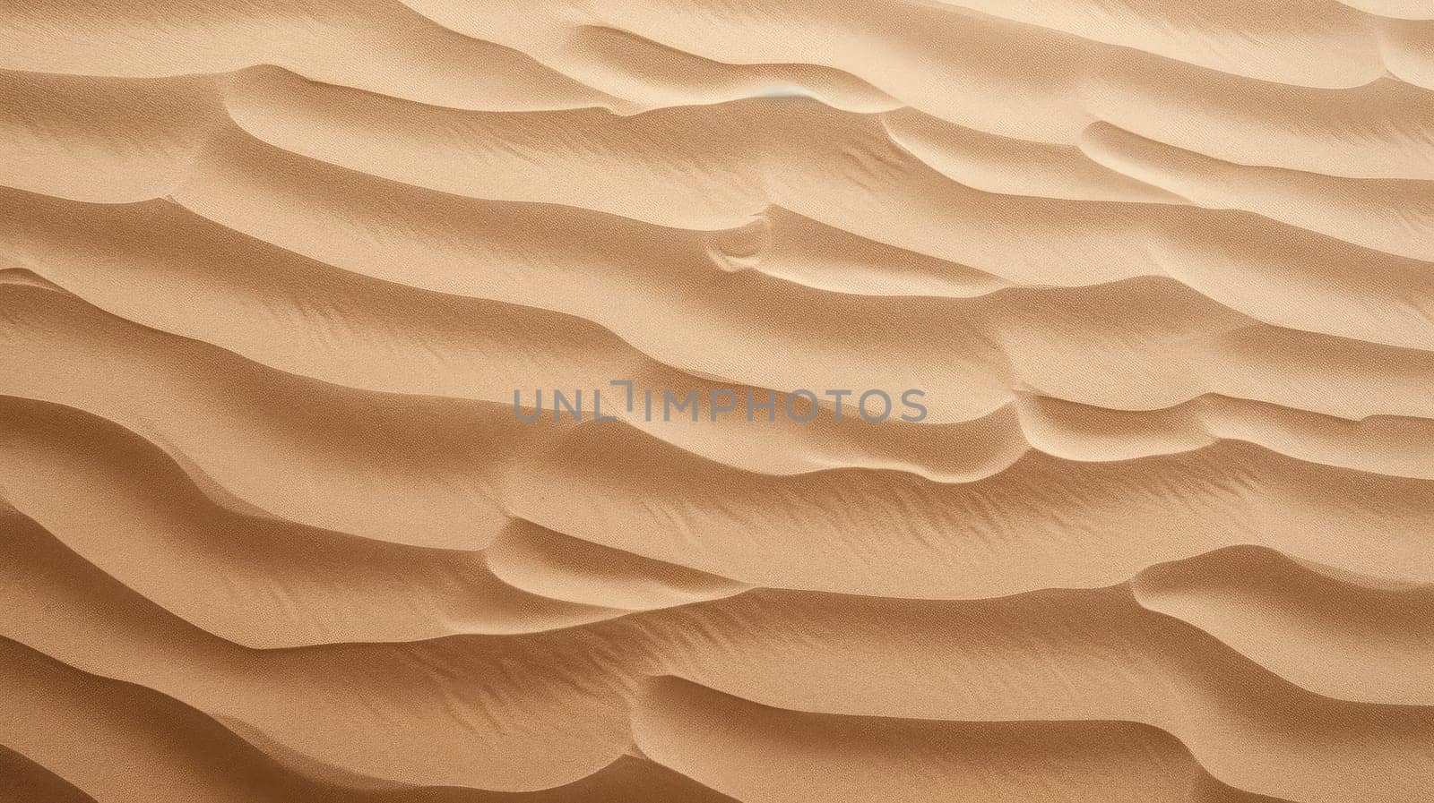 Wavy sand texture background. Desert and dunes. Flat lay. Top view AI
