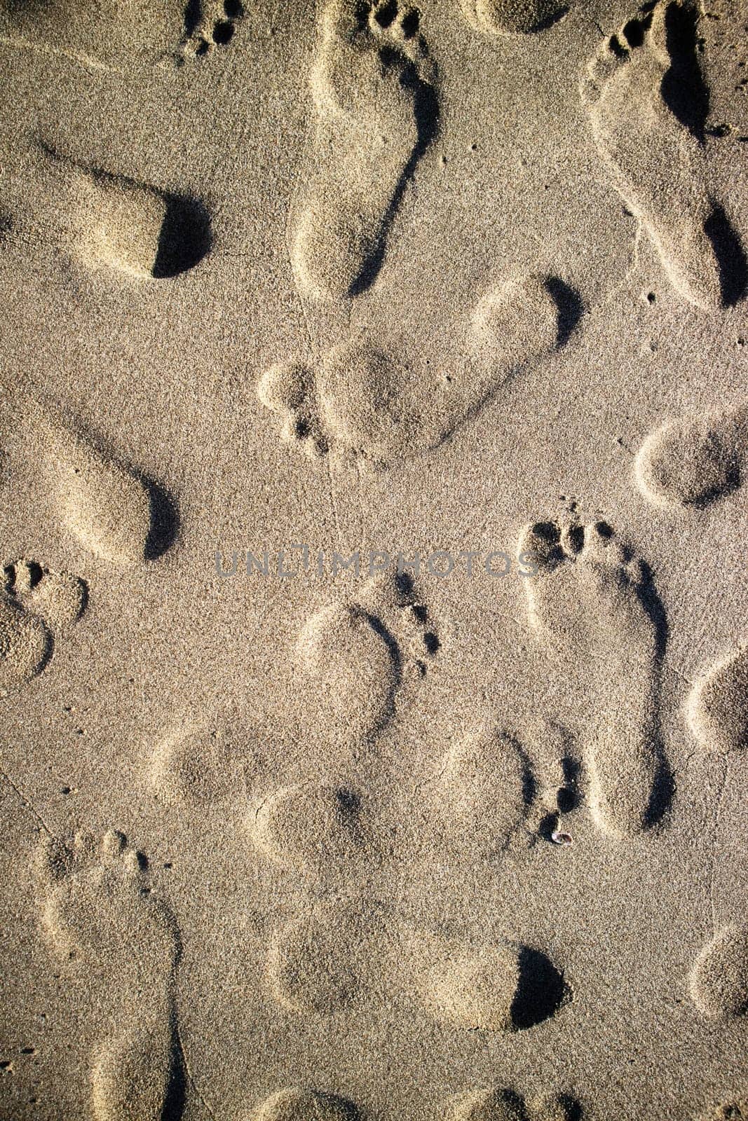 Photographic documentation human footprints in the sand  by fotografiche.eu