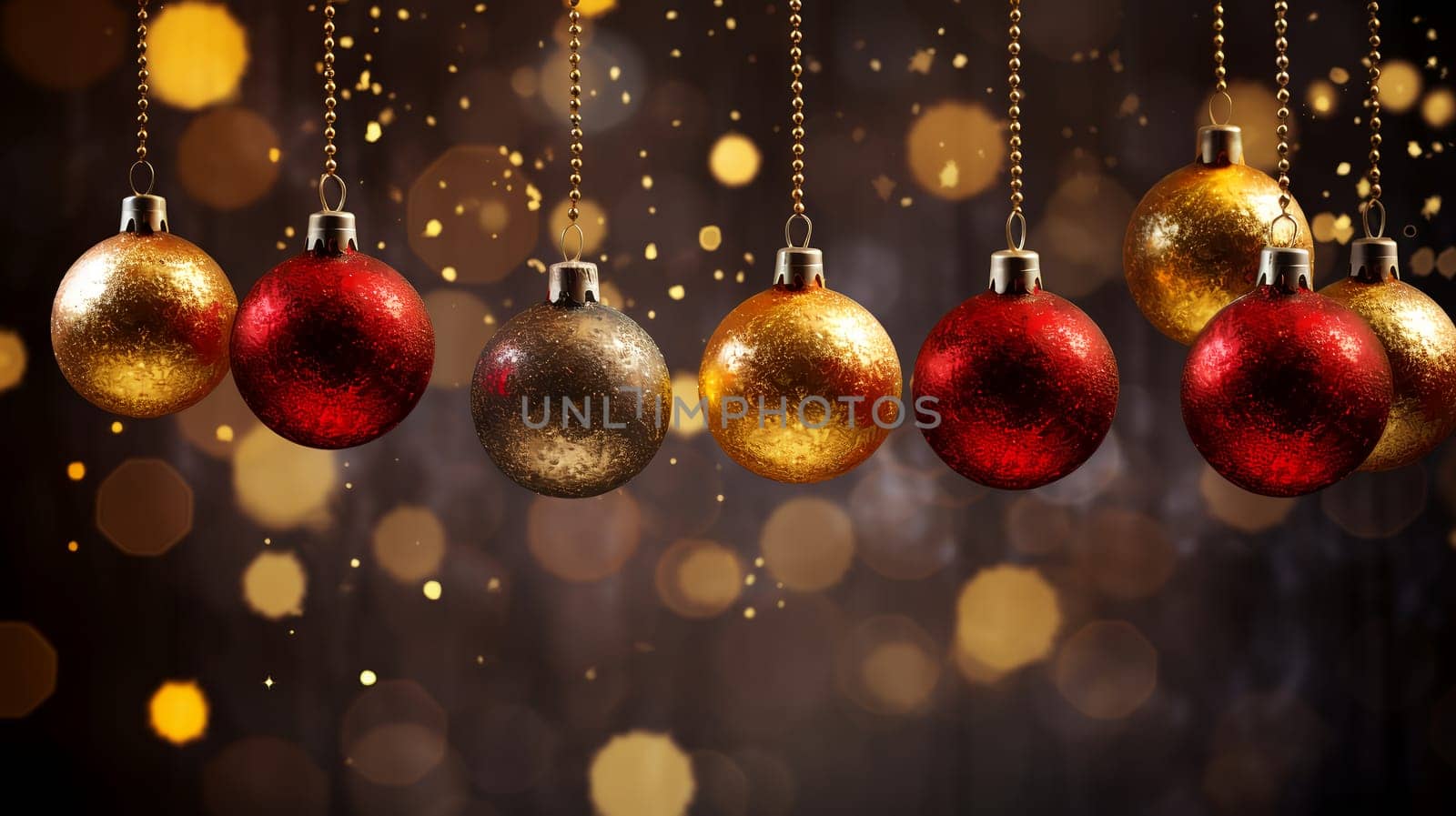 Luxury Christmas backgrounds. Christmas background with Christmas balls with bokeh effect. by AndreyKENO