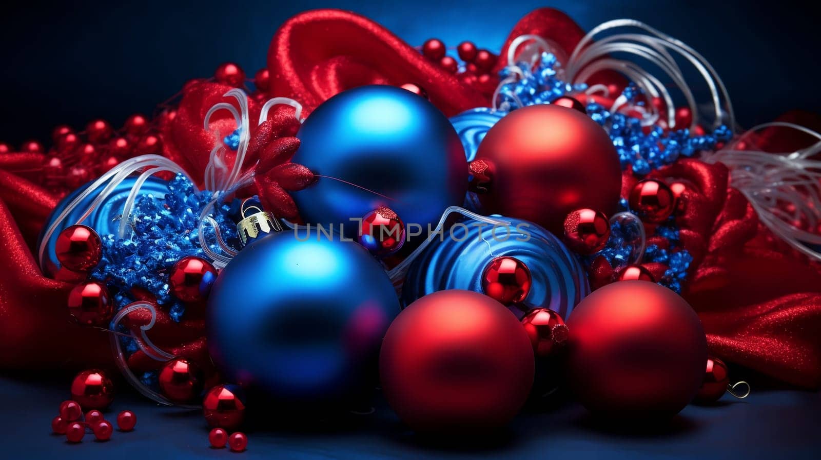 Luxury Christmas backgrounds. Christmas background with Christmas balls with bokeh effect. by AndreyKENO