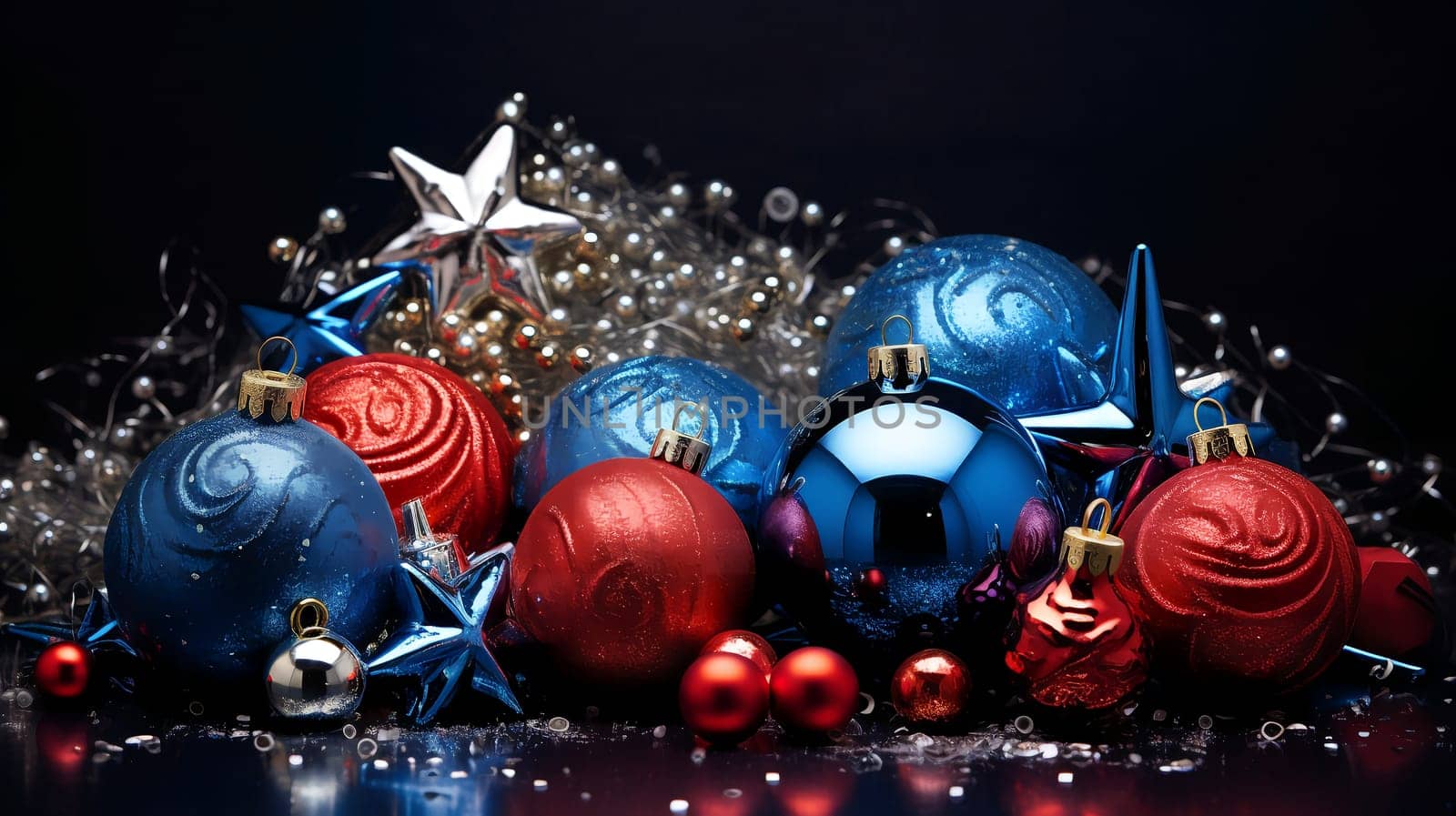 Luxury Christmas backgrounds. Christmas background with Christmas balls with bokeh effect. by AndreyKENO