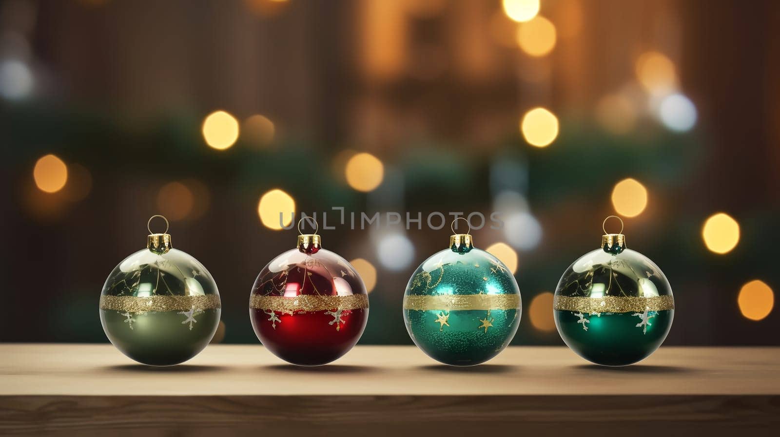 Luxury Christmas backgrounds. Christmas background with Christmas balls with bokeh effect. by AndreyKENO