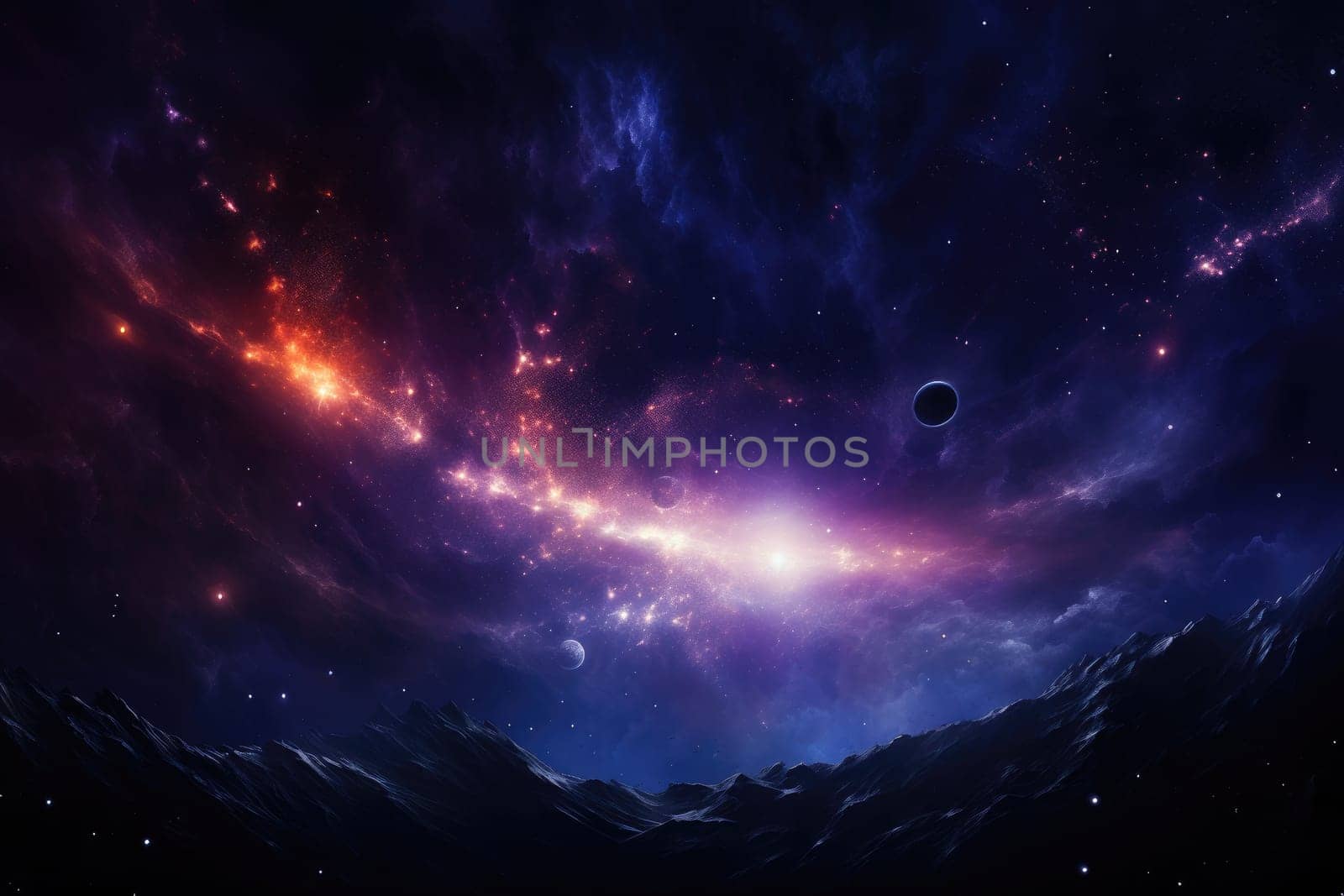 Galaxy Space. cosmos and star background. Generative AI by itchaznong