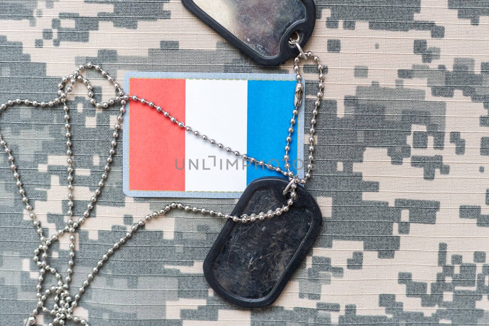 Amy camouflage uniform with flag on it, France by Andelov13