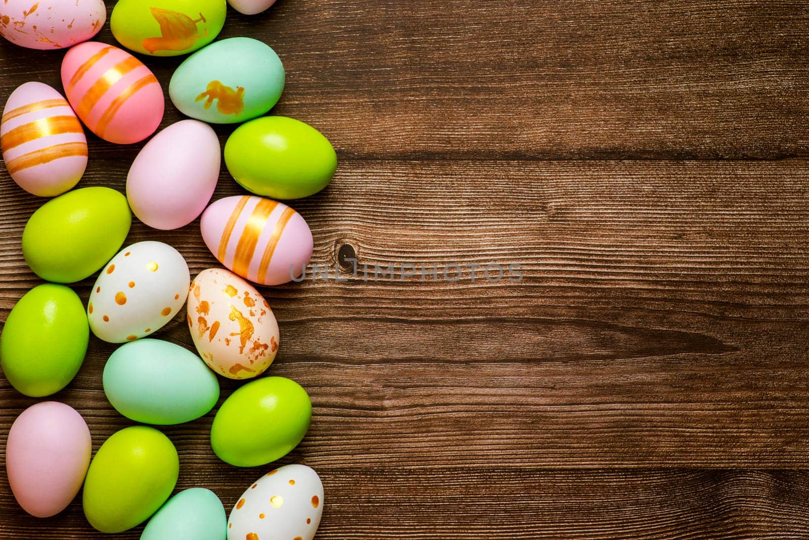 Easter eggs on wooden background. Colorful Easter eggs on a wooden background by andreyz