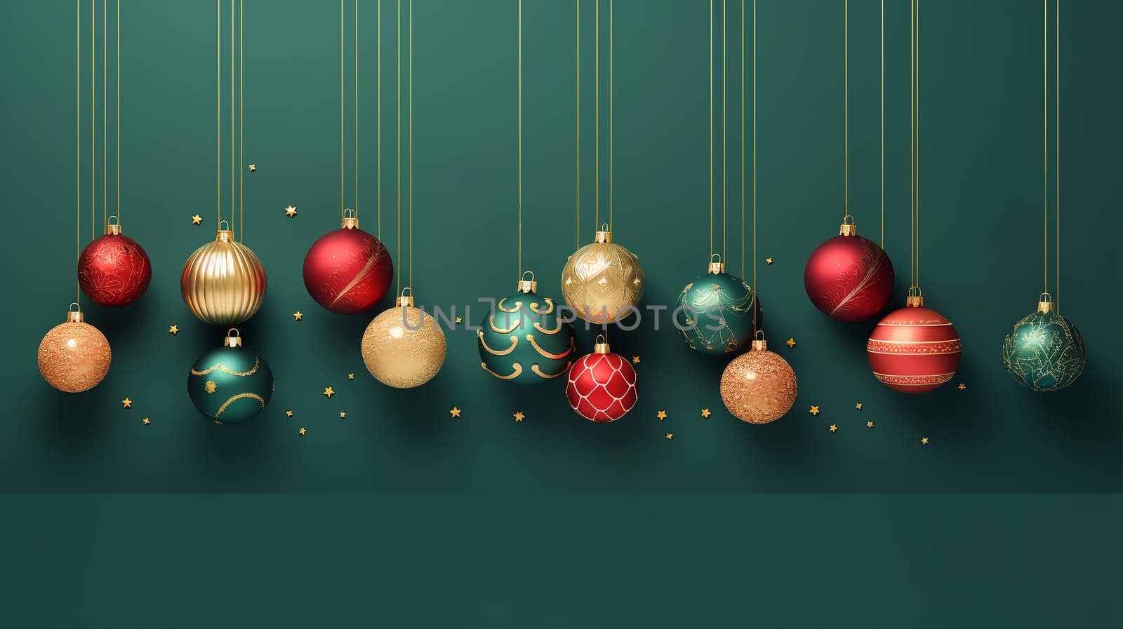 Luxury Christmas backgrounds. Christmas background with Christmas balls with bokeh effect. AI generated.