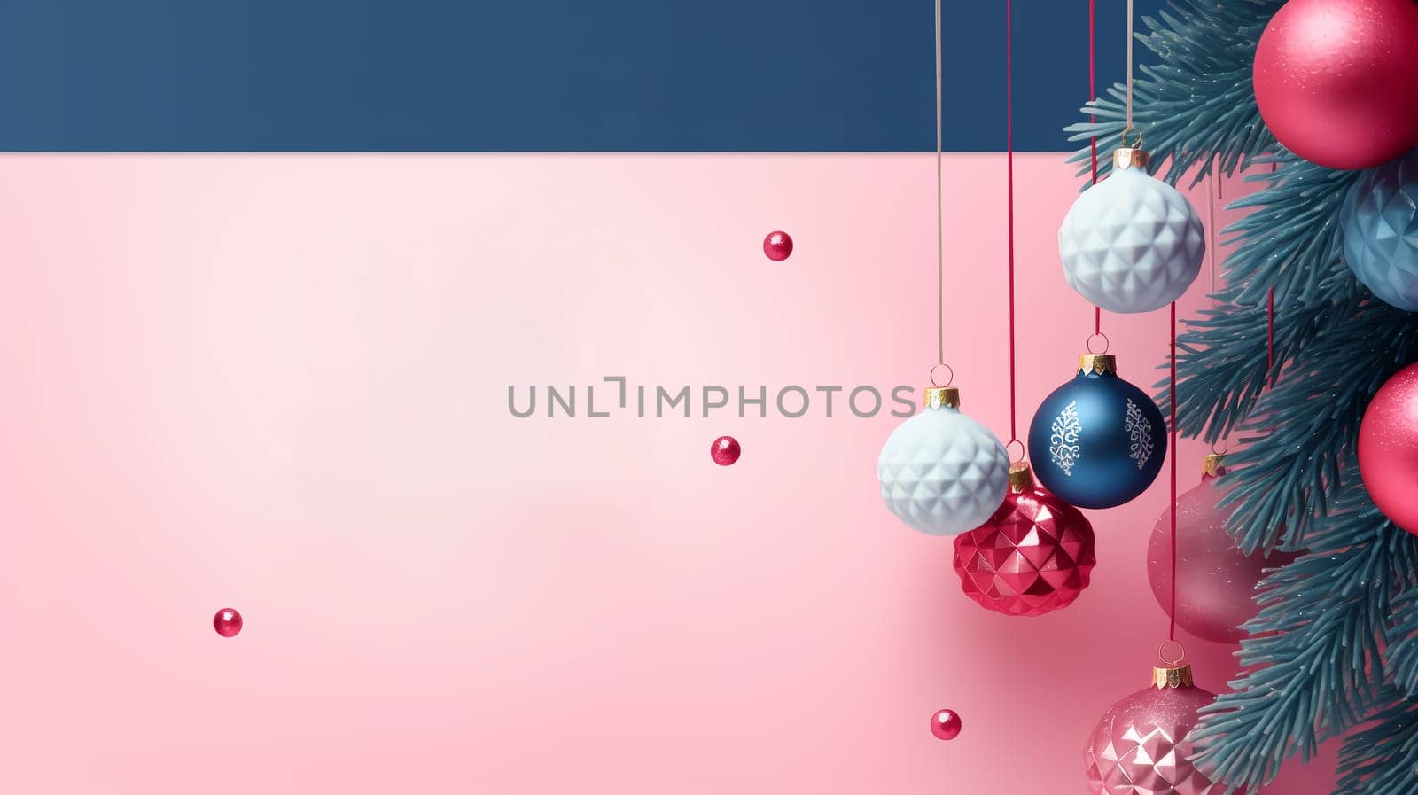 Luxury Christmas backgrounds. Christmas background with Christmas balls with bokeh effect. AI generated.