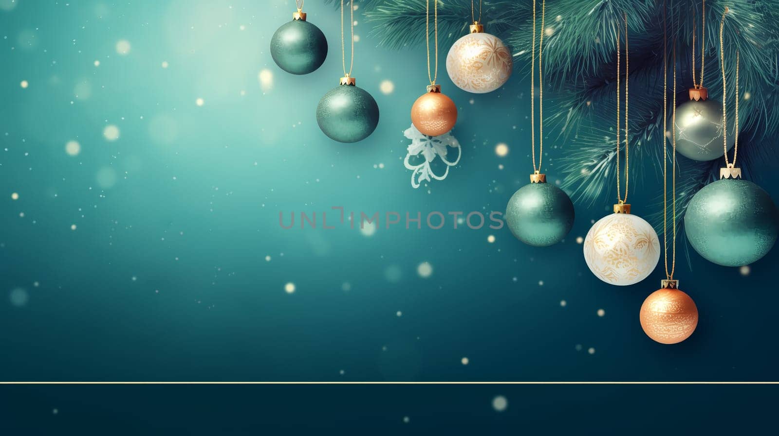 Luxury Christmas backgrounds. Christmas background with Christmas balls with bokeh effect. by AndreyKENO