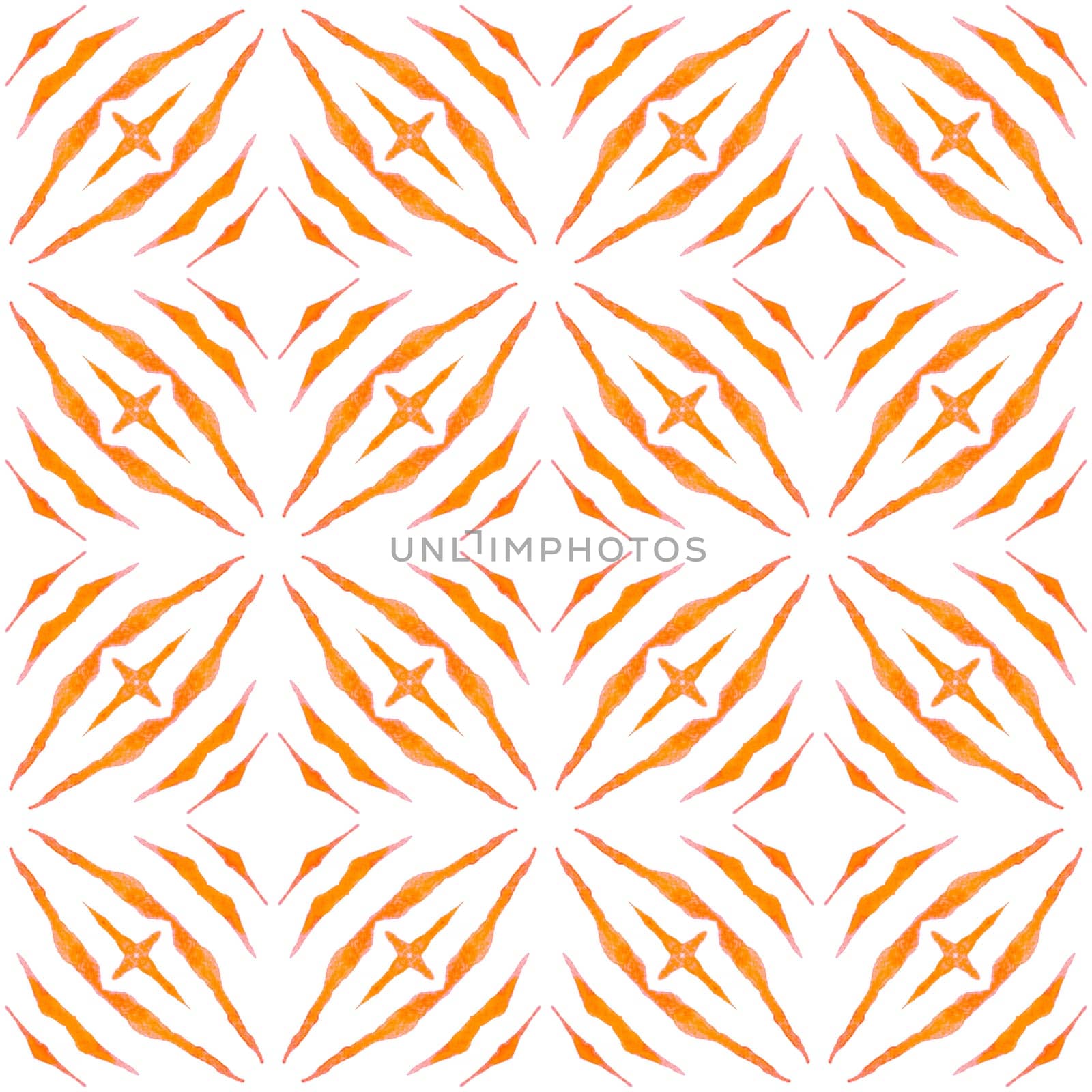 Oriental arabesque hand drawn border. Orange by beginagain