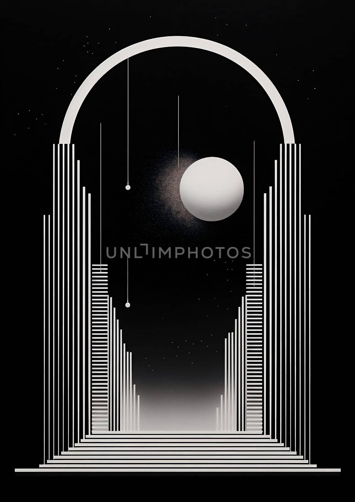 City illustration night blue cosmos futuristic fantasy view science universe astronomy planet star space moon background sky orbit galaxy fiction light