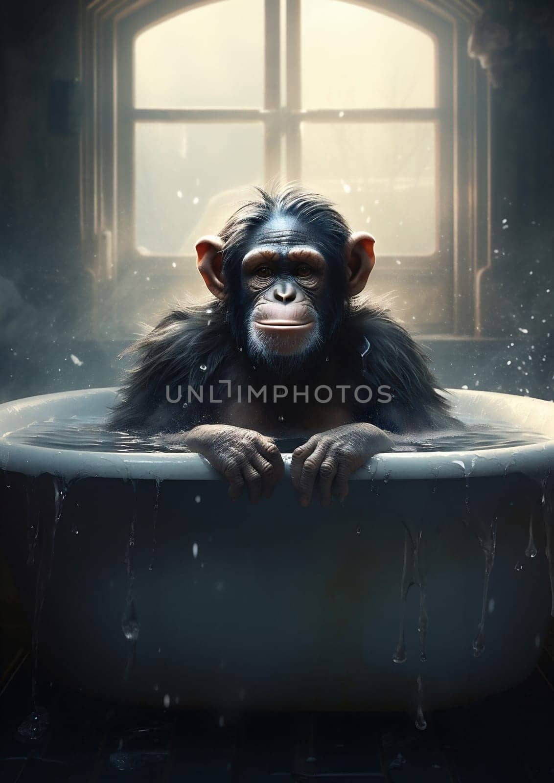 Ape cute animal primate nature wild chimp portrait monkey wildlife zoo chimpanzee bonobo happy face africa jungle forest bathing fauna congo mammal water