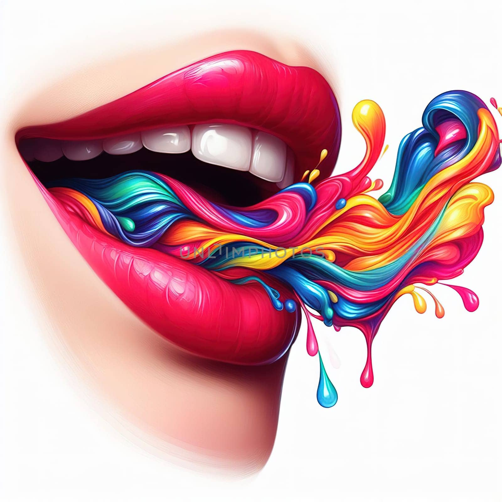 picture of a beautiful smile. Generative AI. High quality illustration