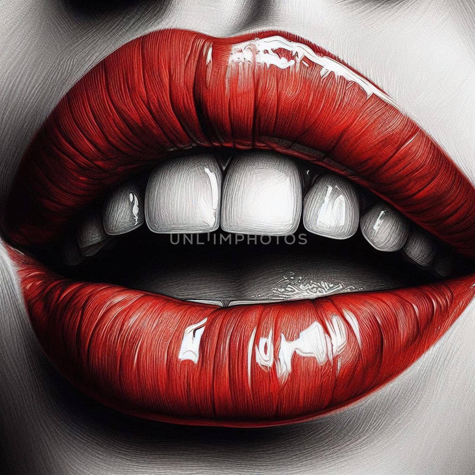 picture of a beautiful smile. Generative AI. High quality illustration