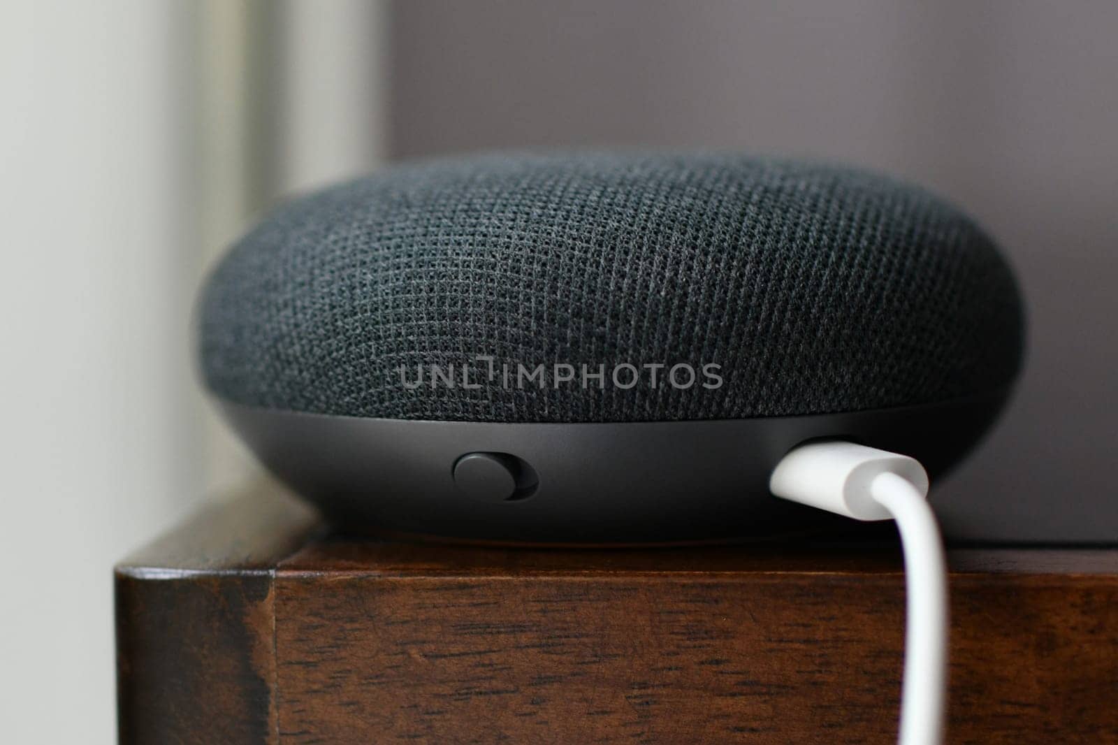 Black physical microphone switch button with cable Smart home device bluetooth speaker