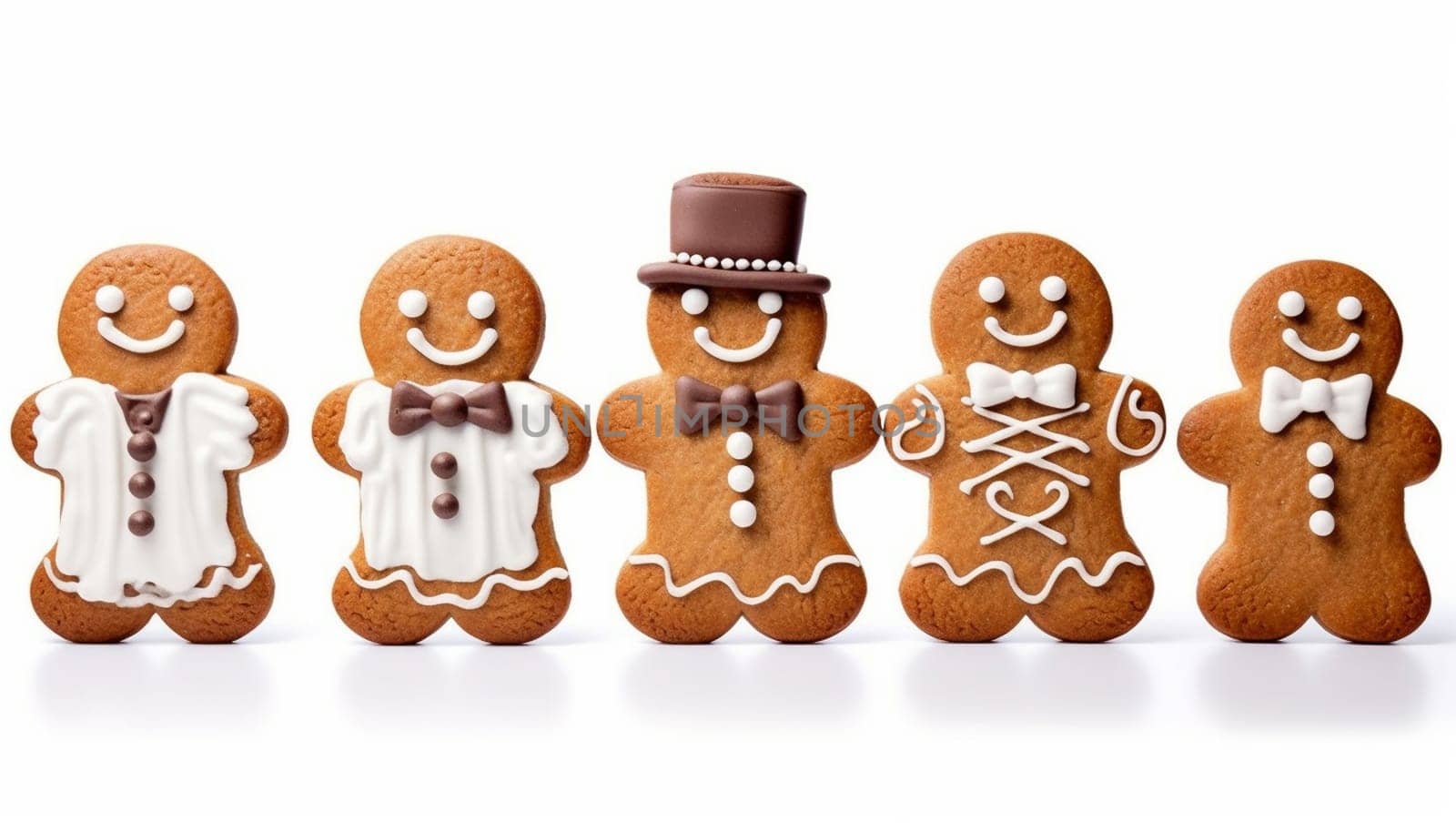 Gingerbread businessman cookies isolated on white background. Businessmen isolated. Christmas,work concept Merry Christmas