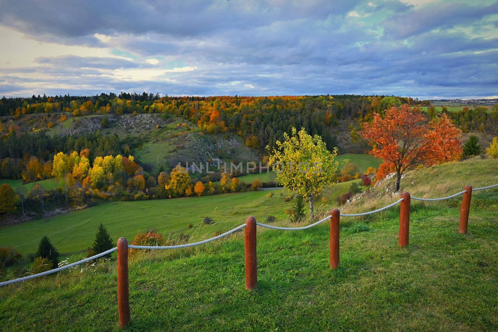 Beautiful colourful autumn landscape in the Czech Republic. Colorful trees in nature in autumn season. Seasonal concept for outdoor activities.  by Montypeter