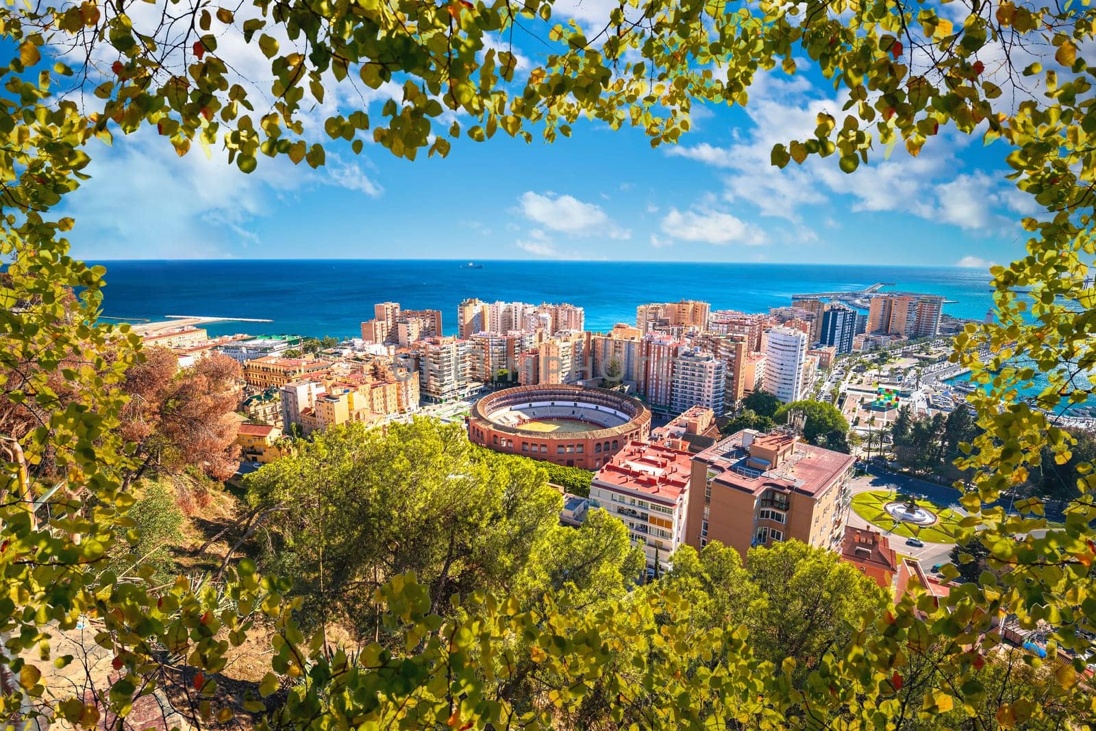 Malaga panoramic aerial view from the hill by xbrchx