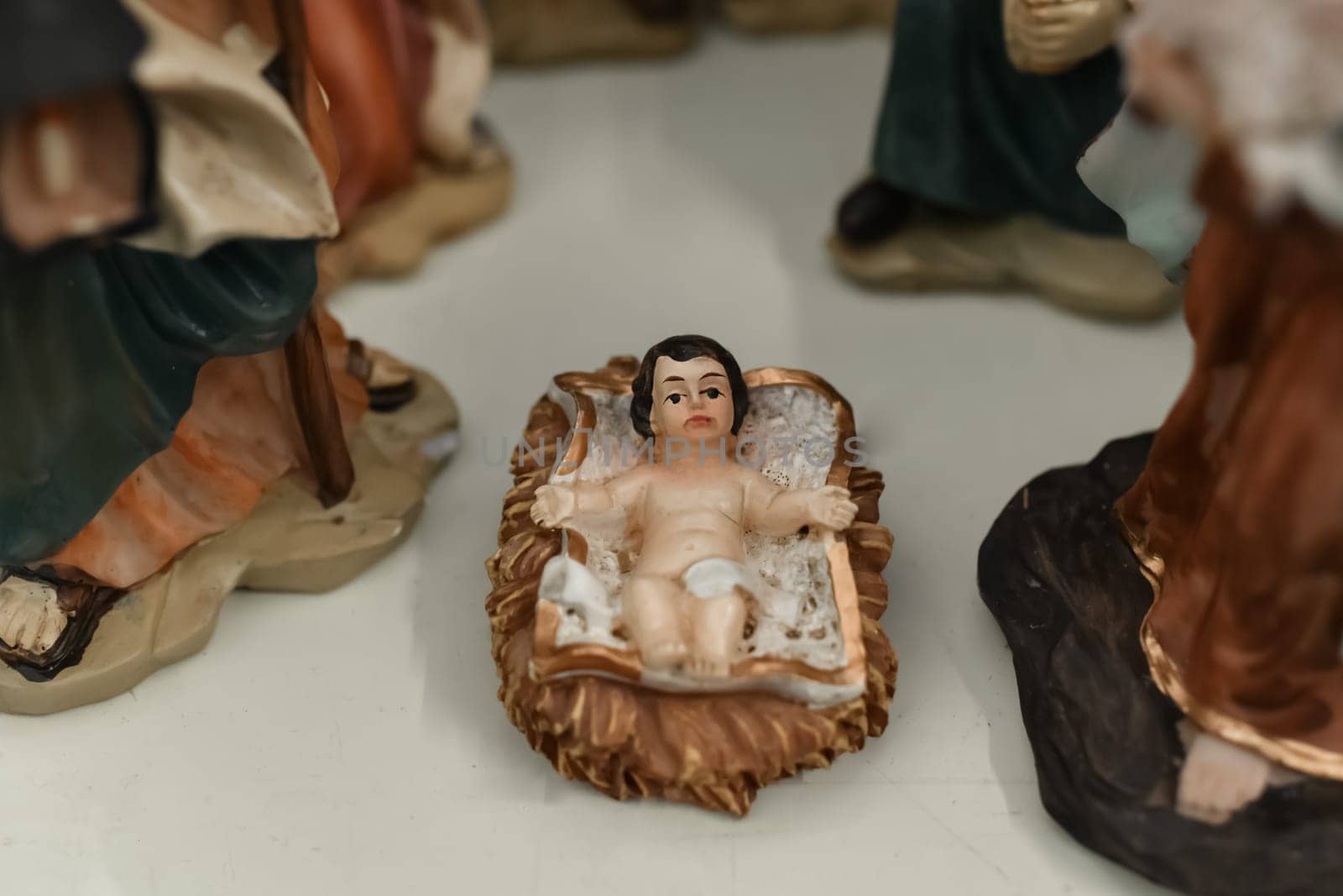 Figurines for the nativity scene of the birth of christ