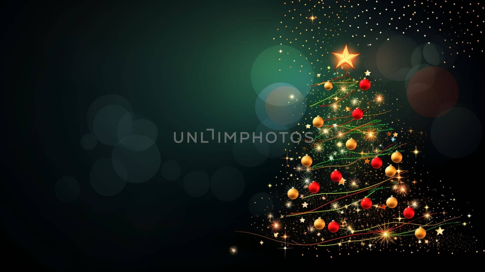 Christmas background with Christmas tree. Christmas cards. AI generated. by AndreyKENO