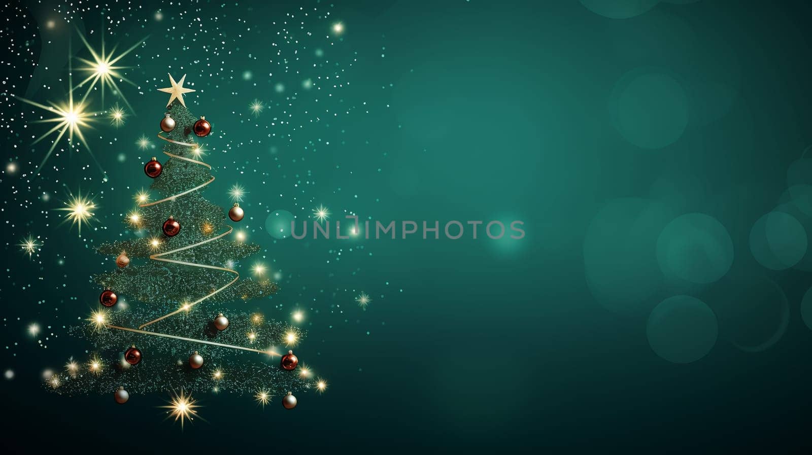 Christmas background with Christmas tree. Christmas cards. AI generated. by AndreyKENO