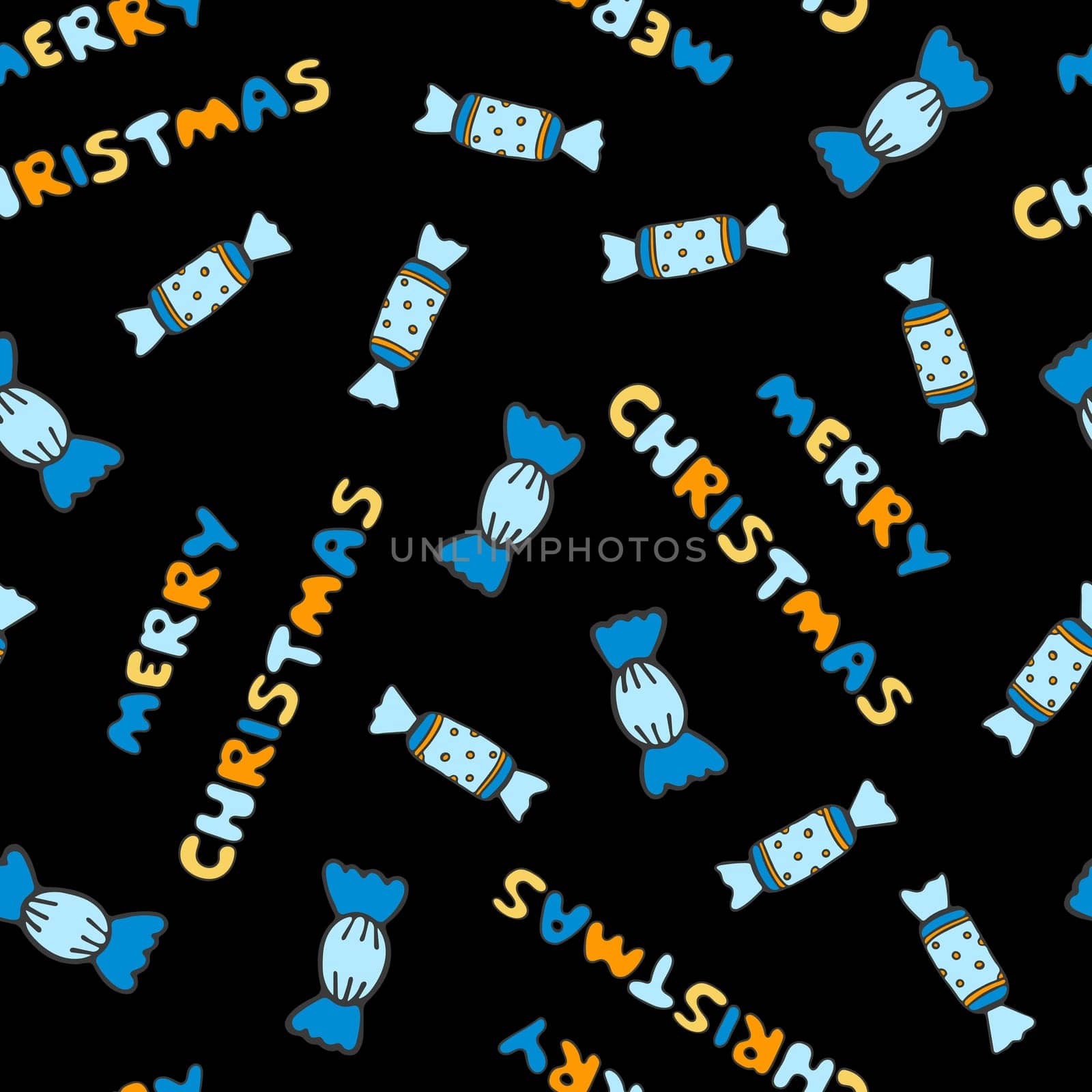 Christmas Doodle Background. Christmas, xmas and New Year Seamless Pattern. by Rina_Dozornaya