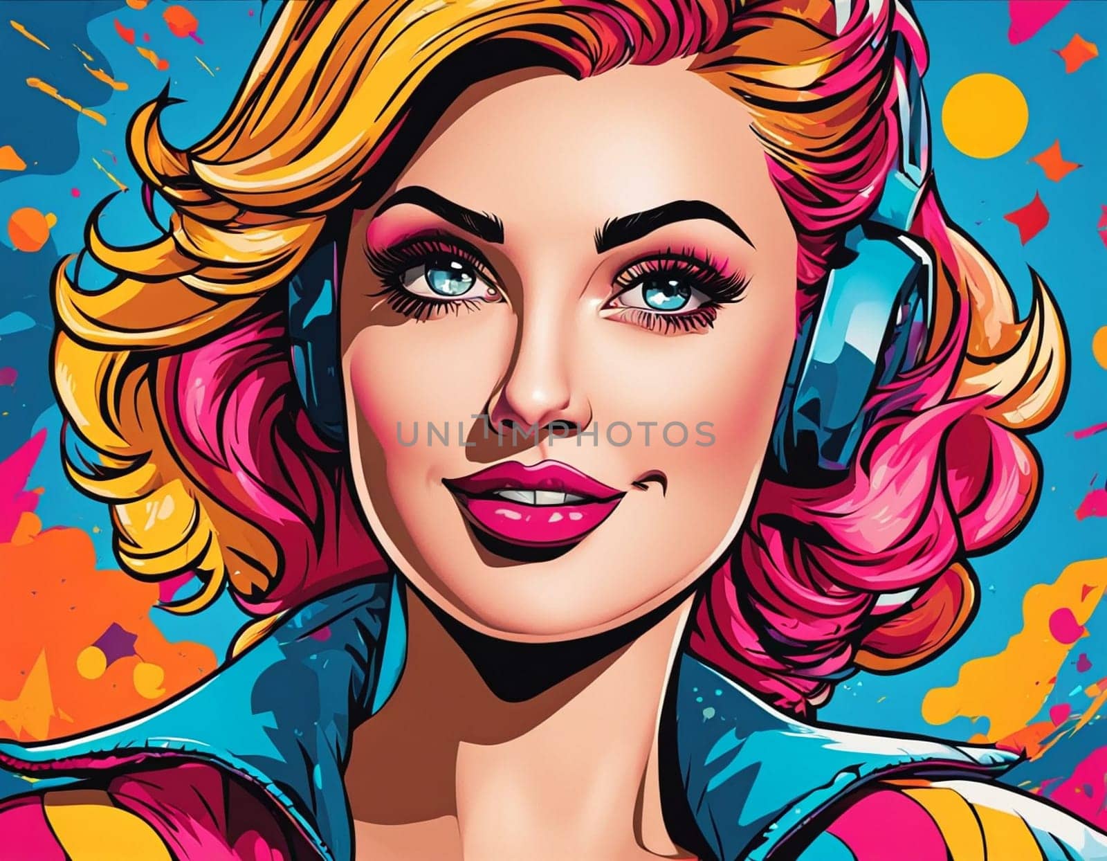 A beautiful girl in the style of pop art. High quality illustration