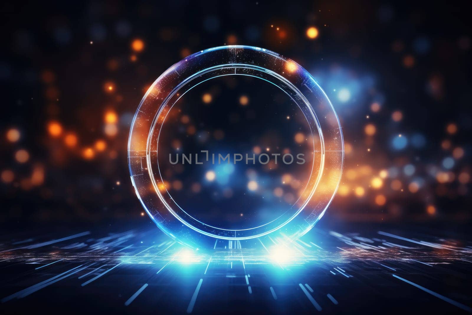 Futuristic technology background, Circle Geometric. Generative AI by itchaznong