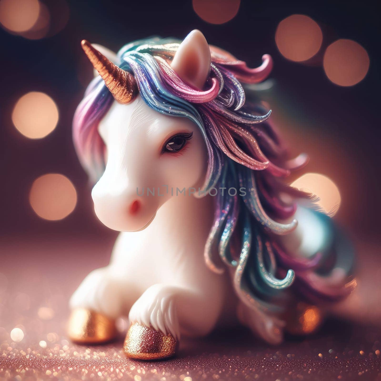 shining bright photo of rich unicorn close up. Macro lens 100 mm aperture 1.4 by Kobysh