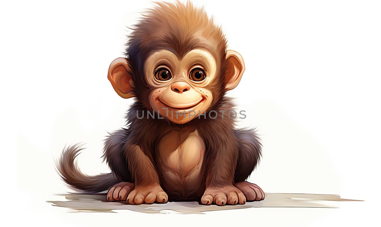 Cartoon animal monkey on a white background. by Fischeron