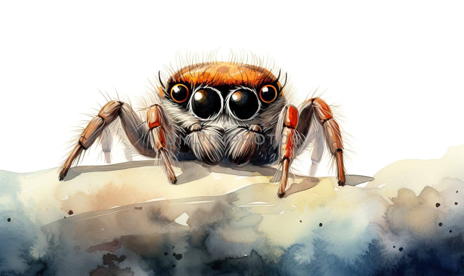 Drawing of a spider on a white background. by Fischeron