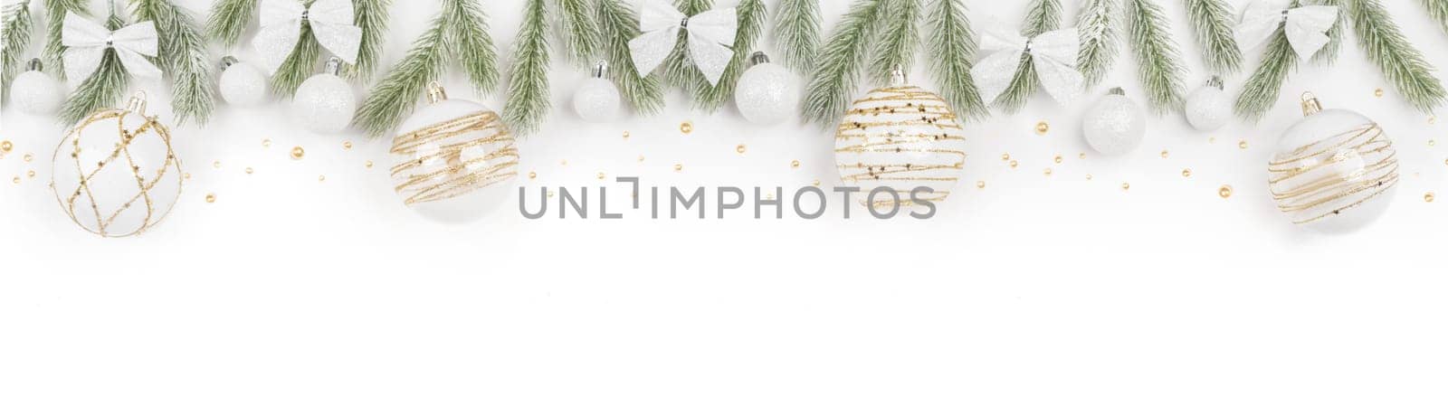 Christmas border with gold on white by Yellowj