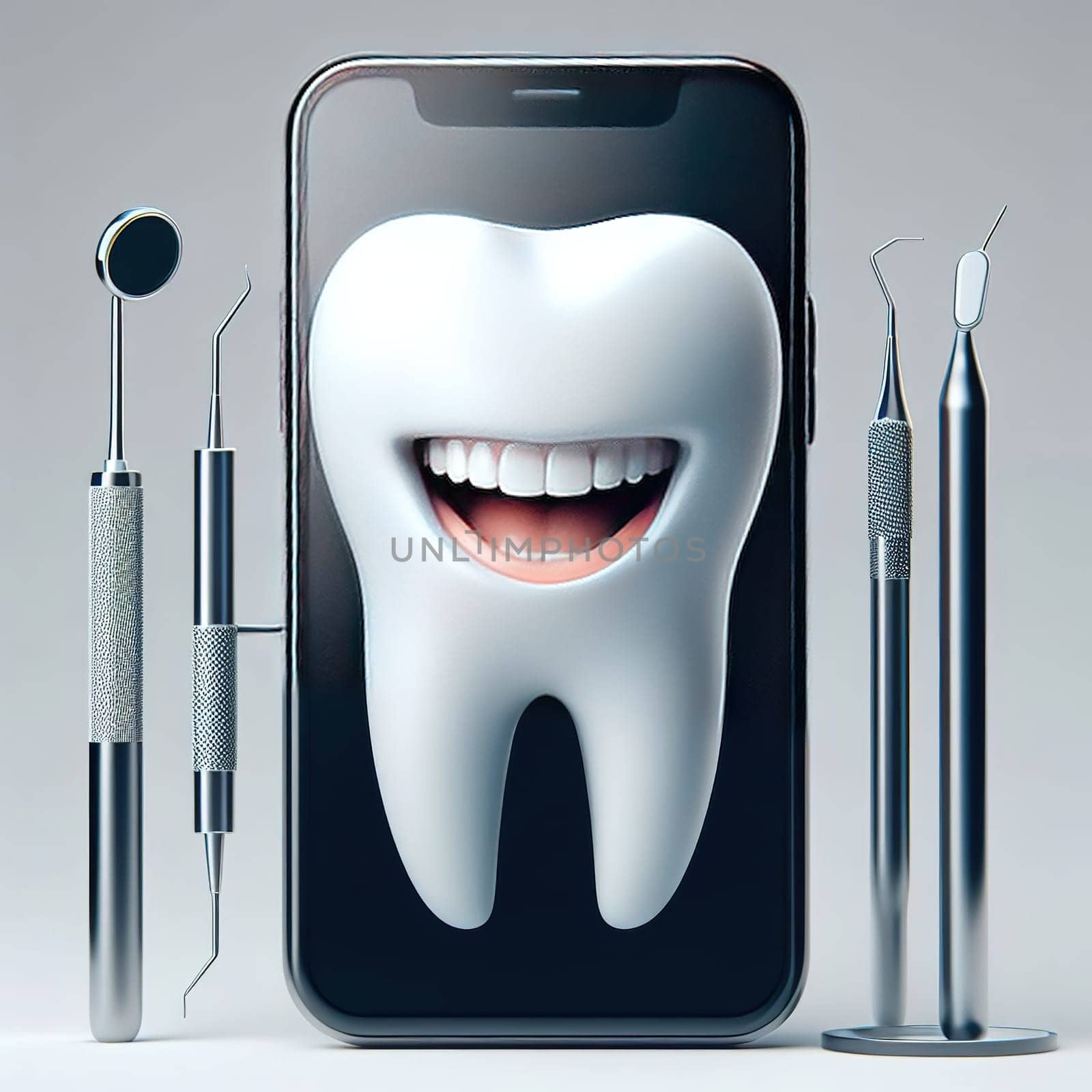 Illustration about healthy teeth. Generative AI by gordiza