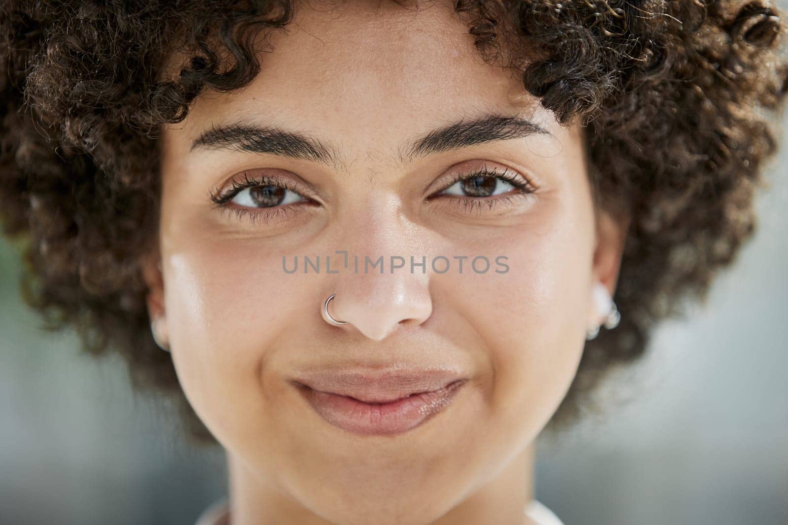 portrait of cute beautiful young woman close-up