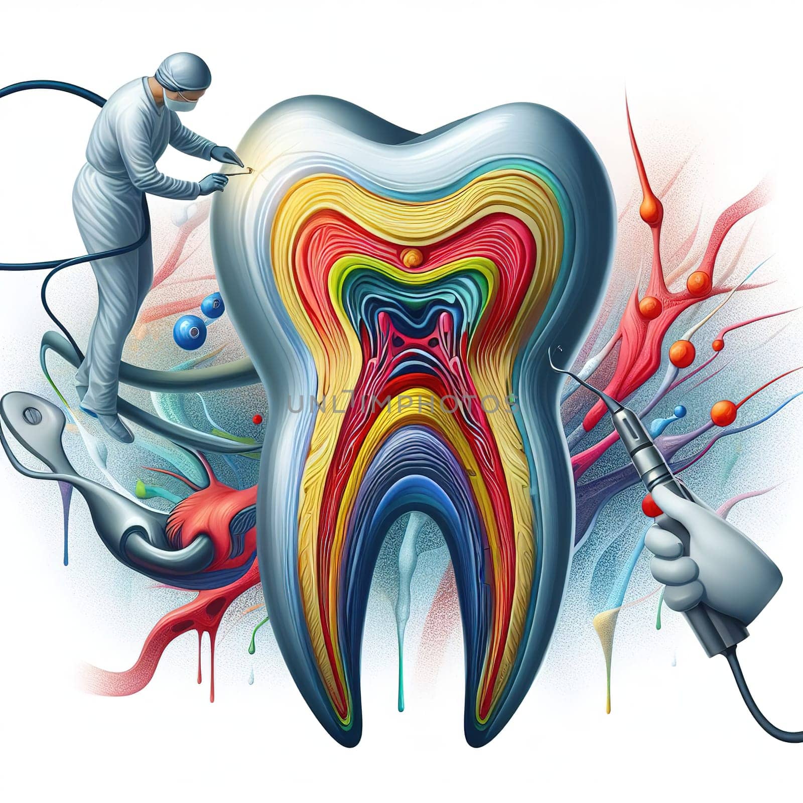 Illustration about healthy teeth. Generative AI by gordiza