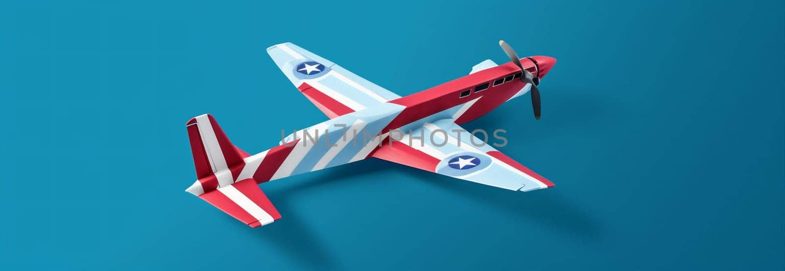 tourism flight design airplane blue aeroplane white aircraft fly wing creative top space flat journey toy paper air plane business background. Generative AI.