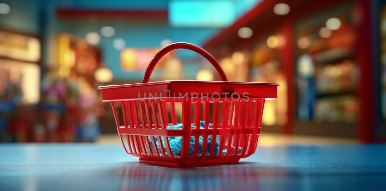 store supermarket basket food retail market shopping shop delivery grocery. Generative AI. by Vichizh