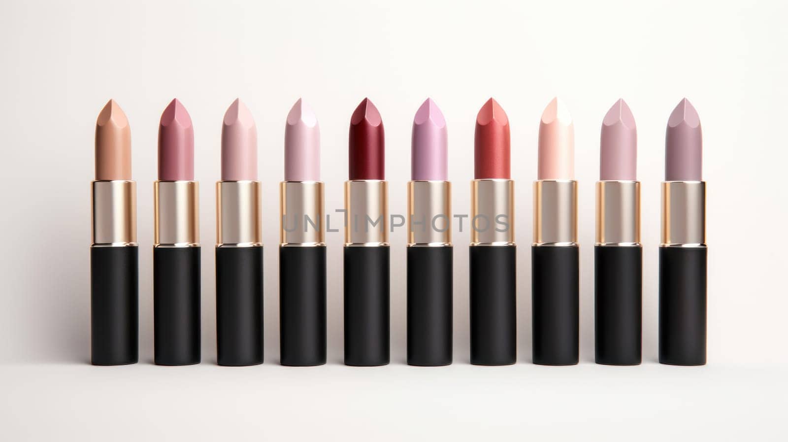 Varied pinks and neutrals lipstick set. AI Generated. by ChikaArt