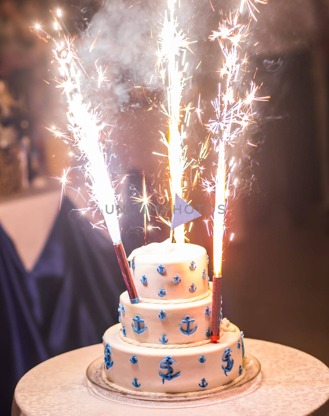 White and Blue Wedding Cake. cake for the newlyweds