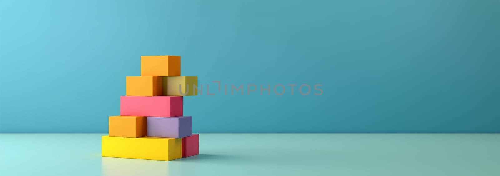 Teamwork,building success concept. Colorful Block tower. Set building infographic. tower crane and building color block. Infographic template building business. Illustration in modern colors. Copy space