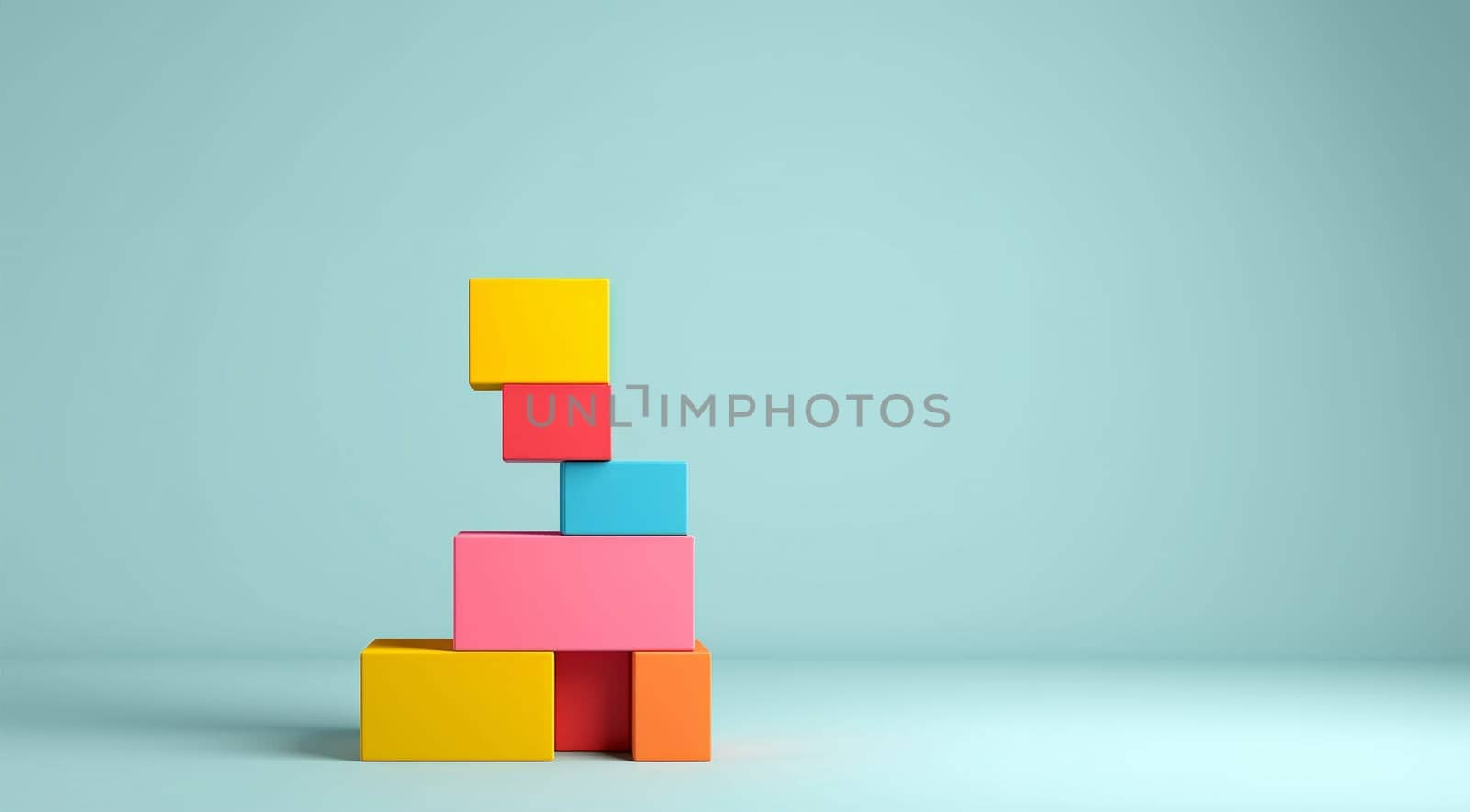 Teamwork,building success concept. Colorful Block tower. Set building infographic. tower crane and building color block. Infographic template building business. Illustration in modern colors. Copy space