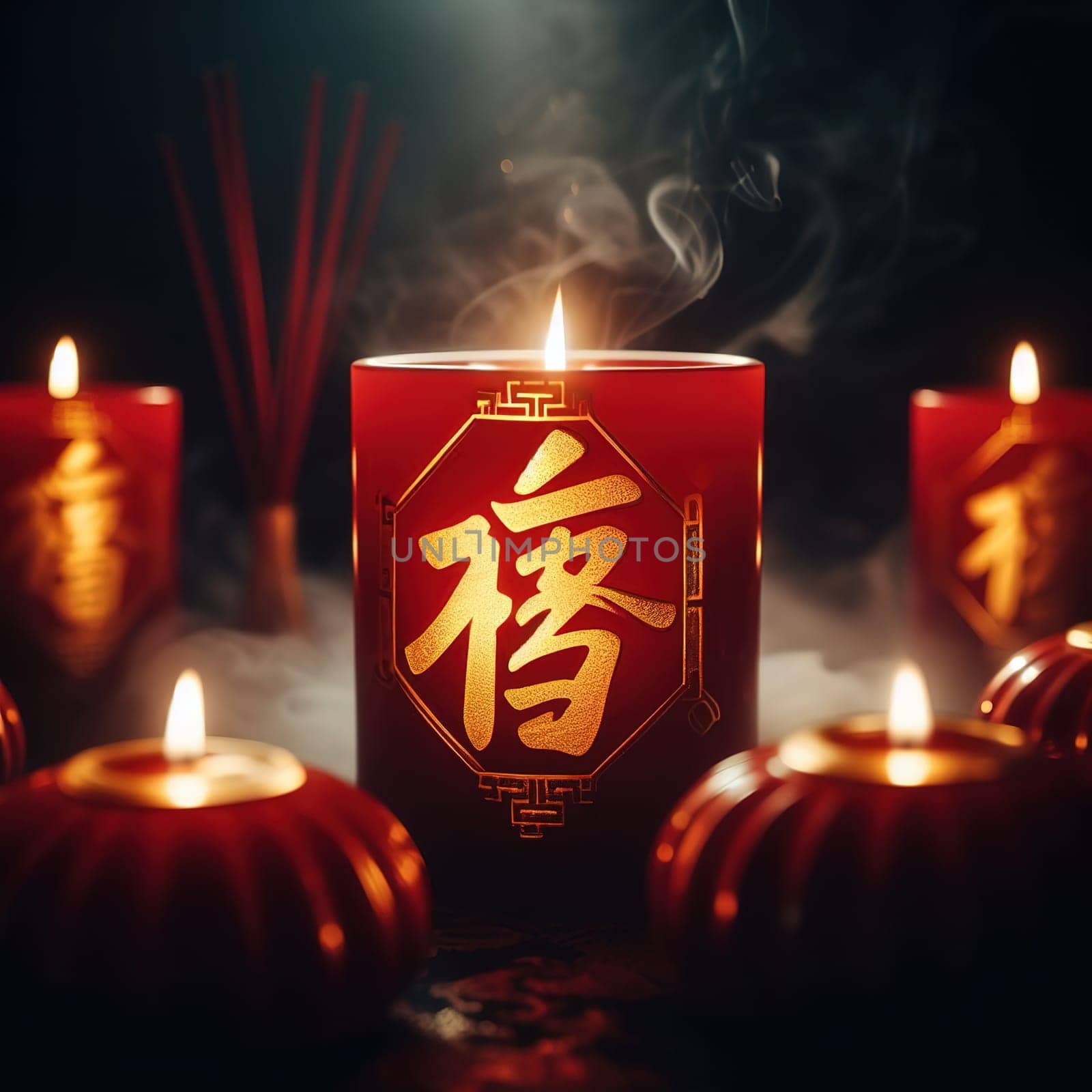 Beautiful illustration for Chinese New Year. Generative AI. High quality illustration