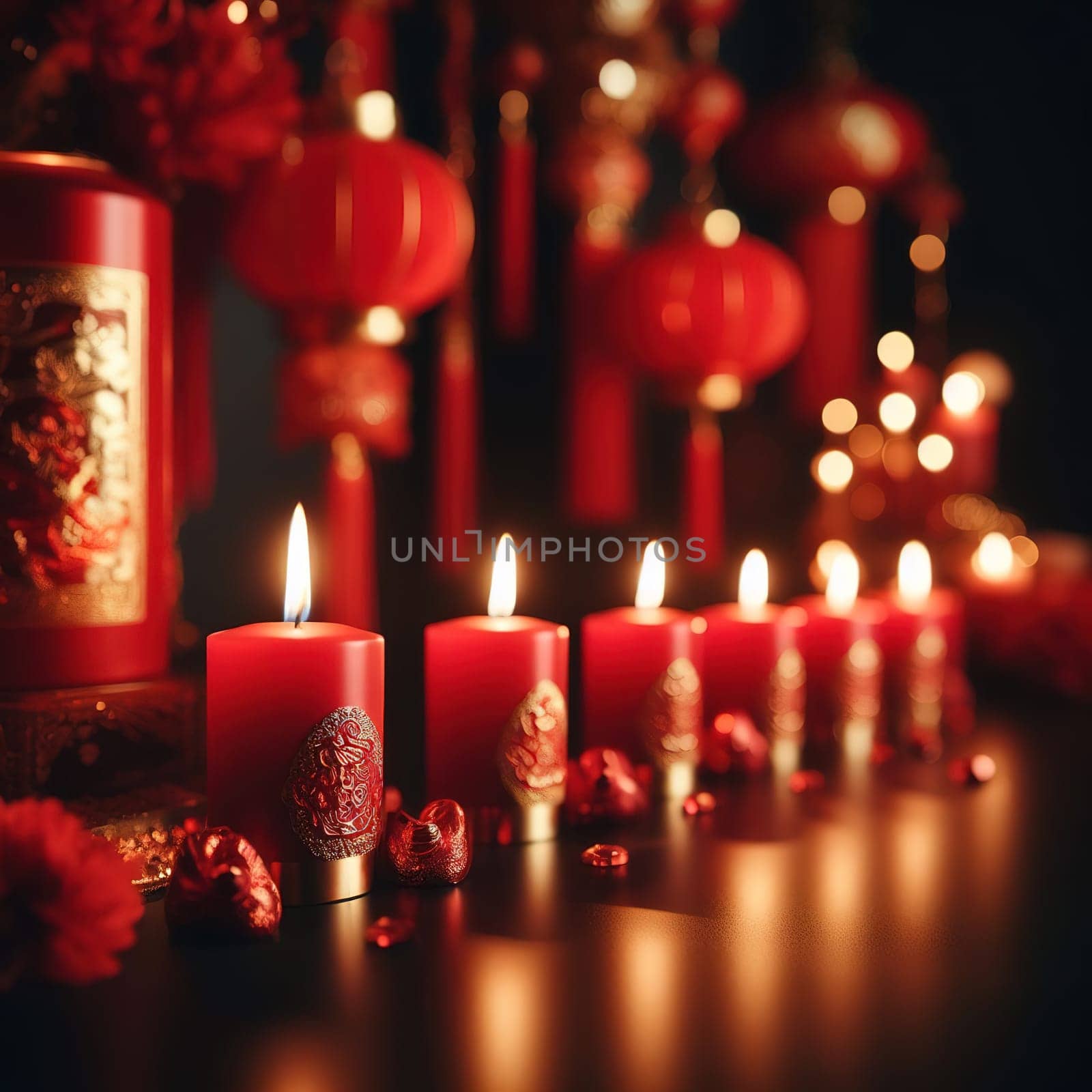 Beautiful illustration for Chinese New Year. Generative AI. High quality illustration