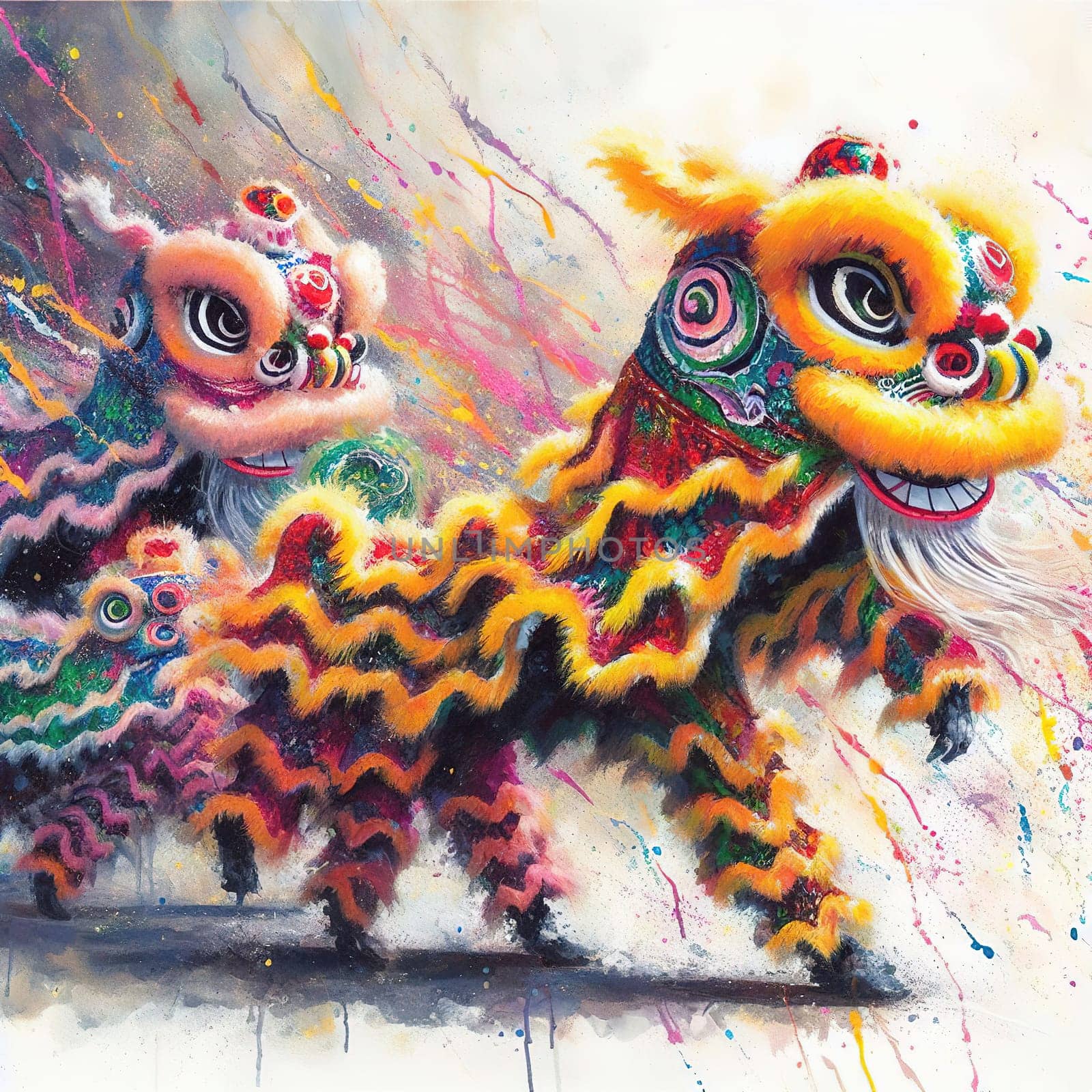 Beautiful illustration for Chinese New Year. Generative AI. High quality illustration