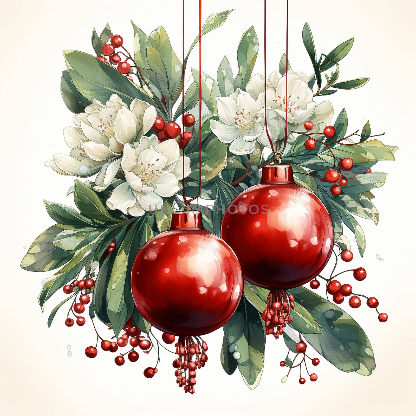 Happy Holiday and Merry Christmas template stylish vintage design. design for Christmas greetings card colorful color. Typography and icon for Xmas background, banners or posters. Winter holidays design elements Copy space. Christmas ball,berries and branches. Space for text