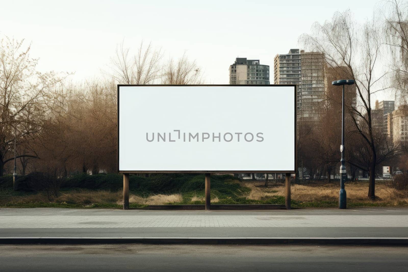 Mock up Corporate branding billboard. isolate background. Generative AI by itchaznong